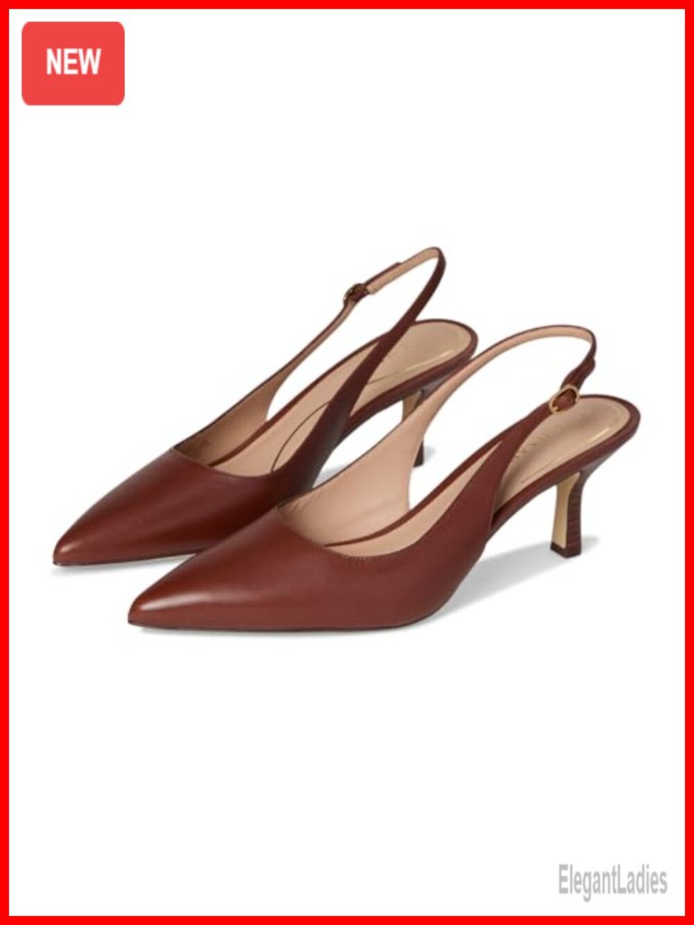 Cole Haan Hansell Slingback Peep Toe Pump Leather Business Casual